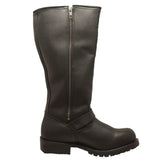 RideTecs Men's 16" Engineer Zipper Biker Boot Black - RideTecs