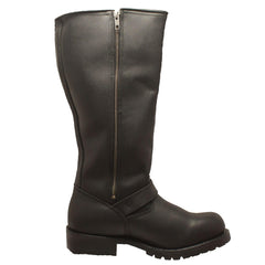 RideTecs Men's 16" Engineer Zipper Biker Boot Black - RideTecs