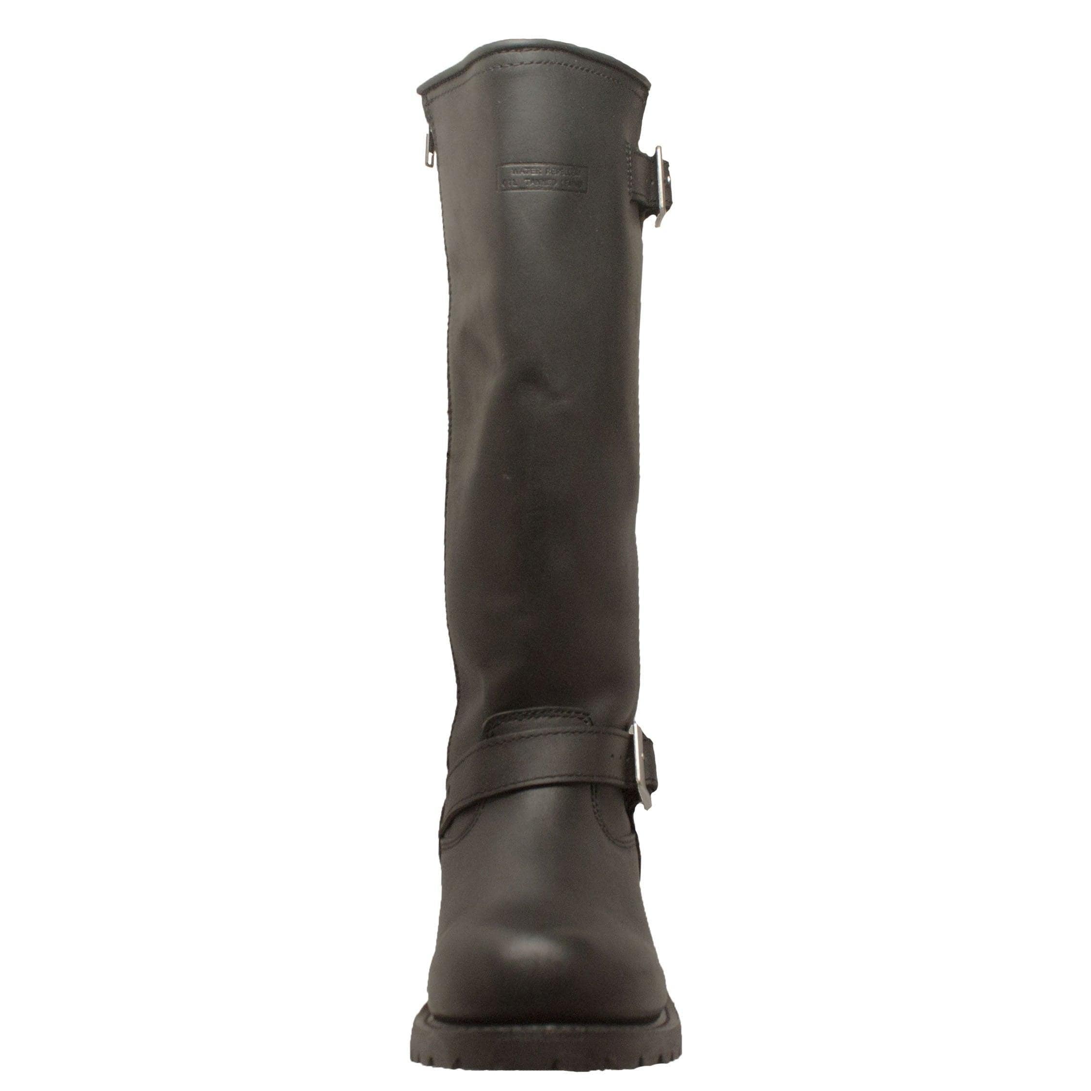 RideTecs Men's 16" Engineer Zipper Biker Boot Black - RideTecs