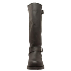 RideTecs Men's 16" Engineer Zipper Biker Boot Black - RideTecs