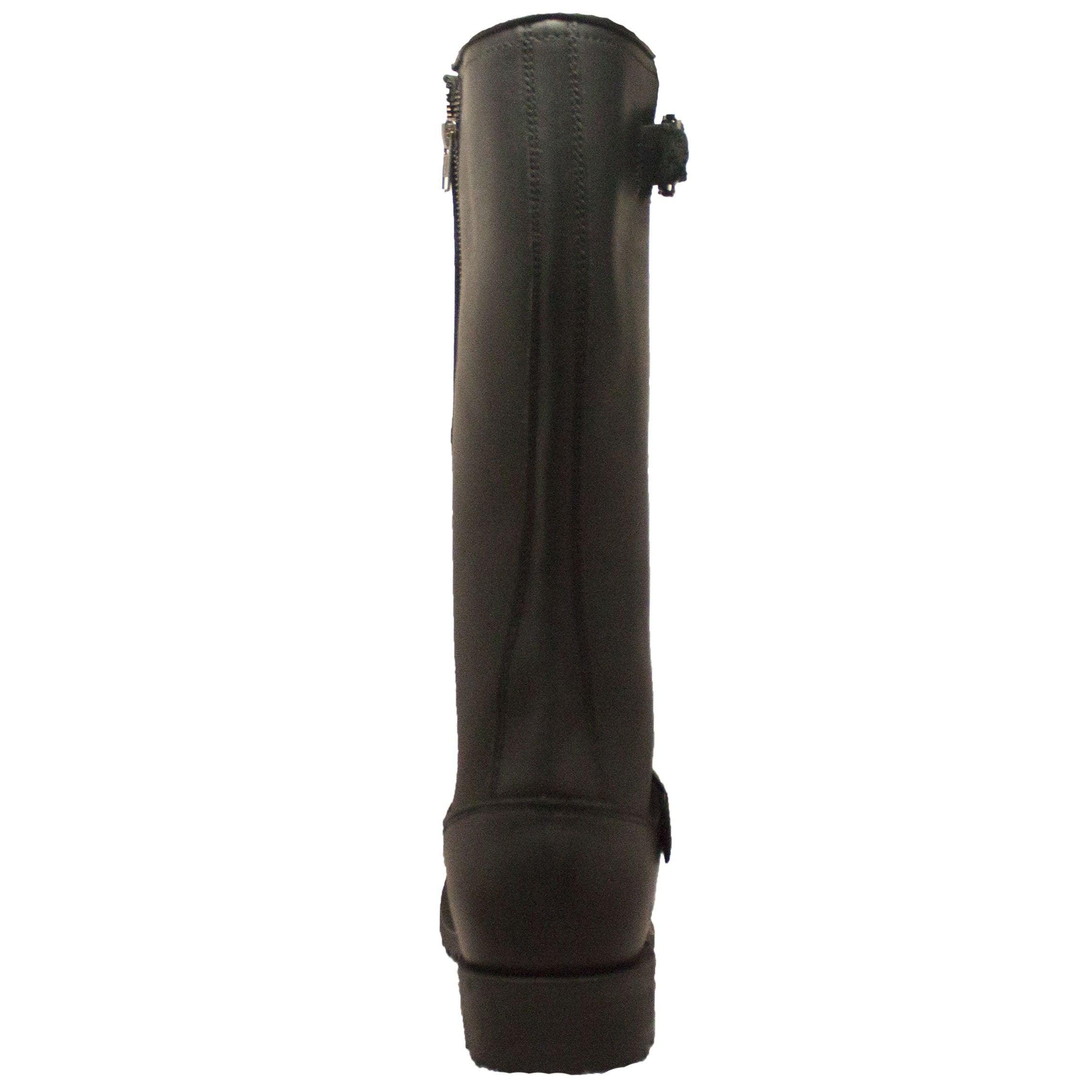 RideTecs Men's 16" Engineer Zipper Biker Boot Black - RideTecs
