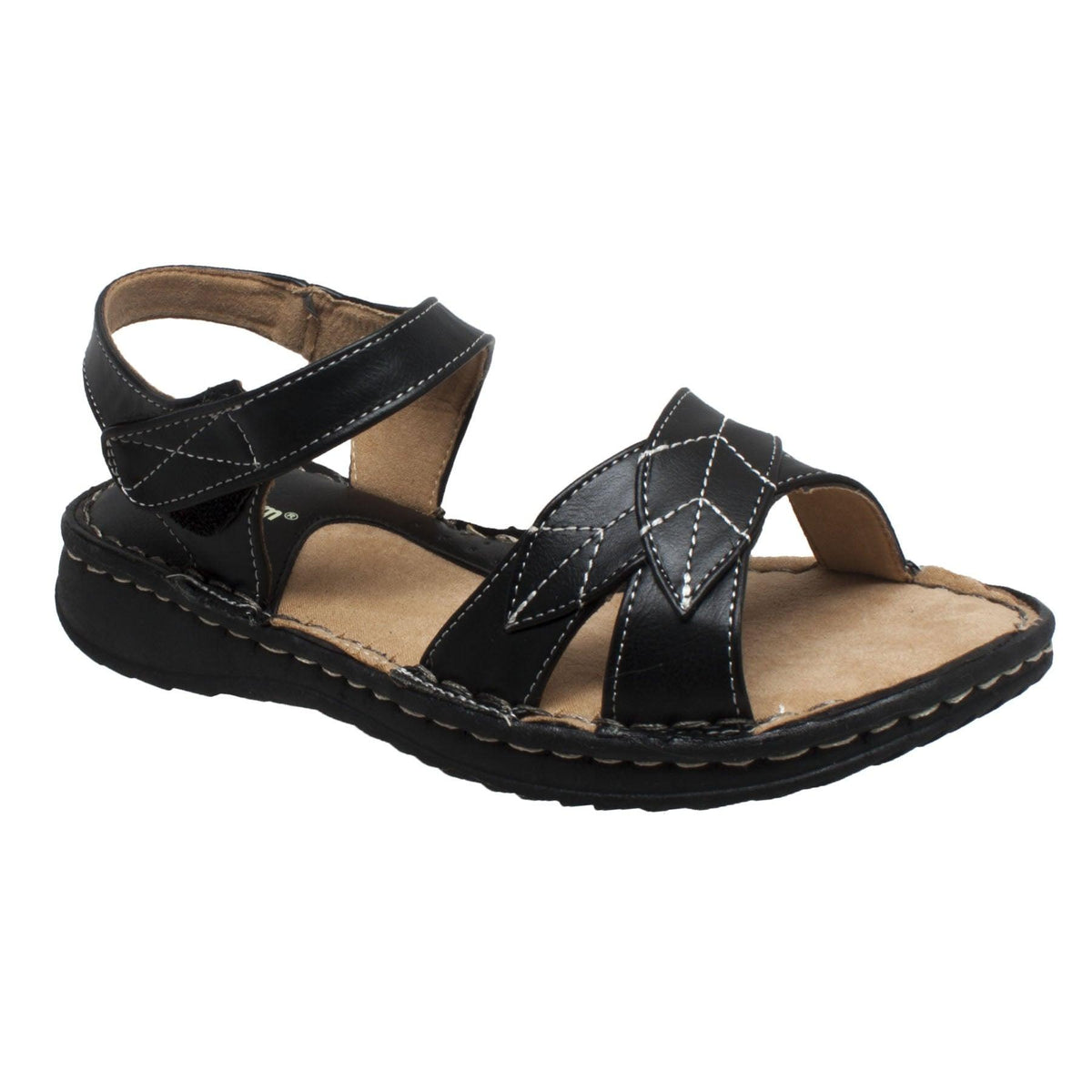 Shaboom Women's Comfort Sandal with Ankle Strap Black - Flyclothing LLC