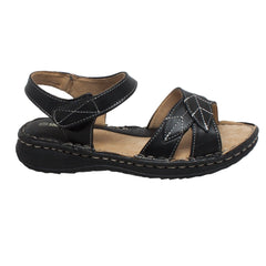 Shaboom Women's Comfort Sandal with Ankle Strap Black - Flyclothing LLC