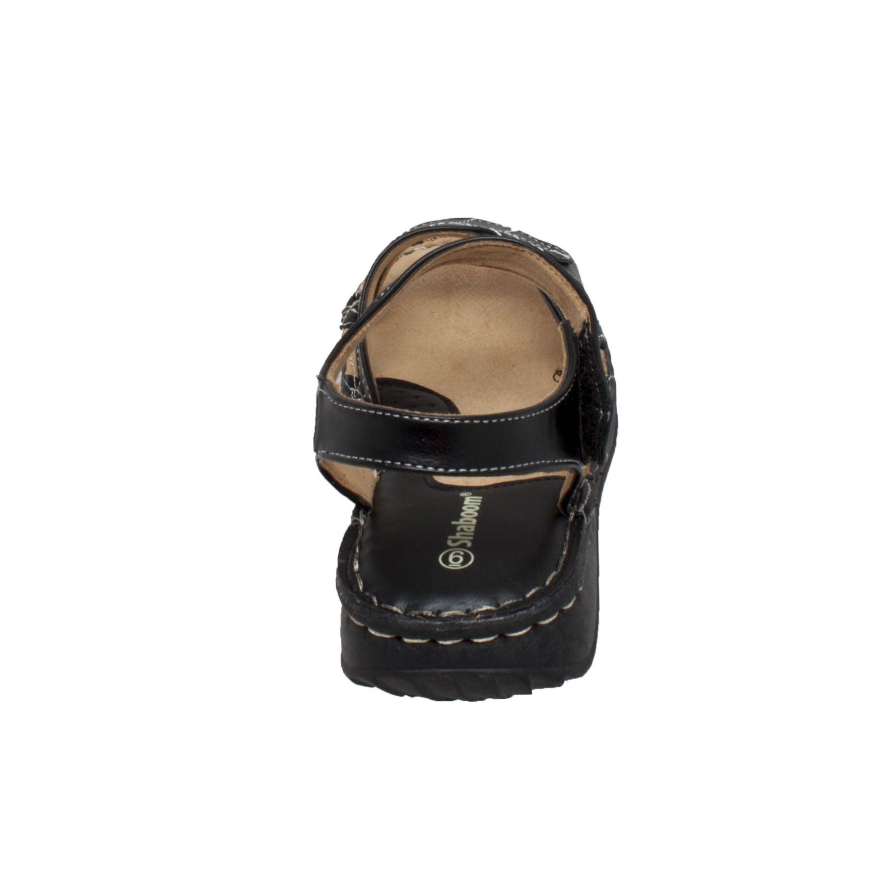 Shaboom Women's Comfort Sandal with Ankle Strap Black - Flyclothing LLC