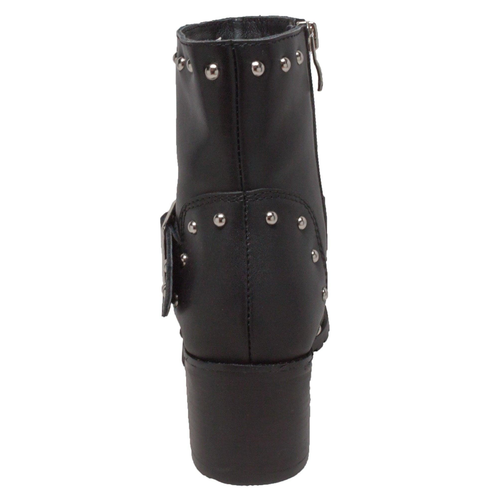 RideTecs Women's 6" Heeled Buckle Biker Boot Black - AdTec - Flyclothing LLC