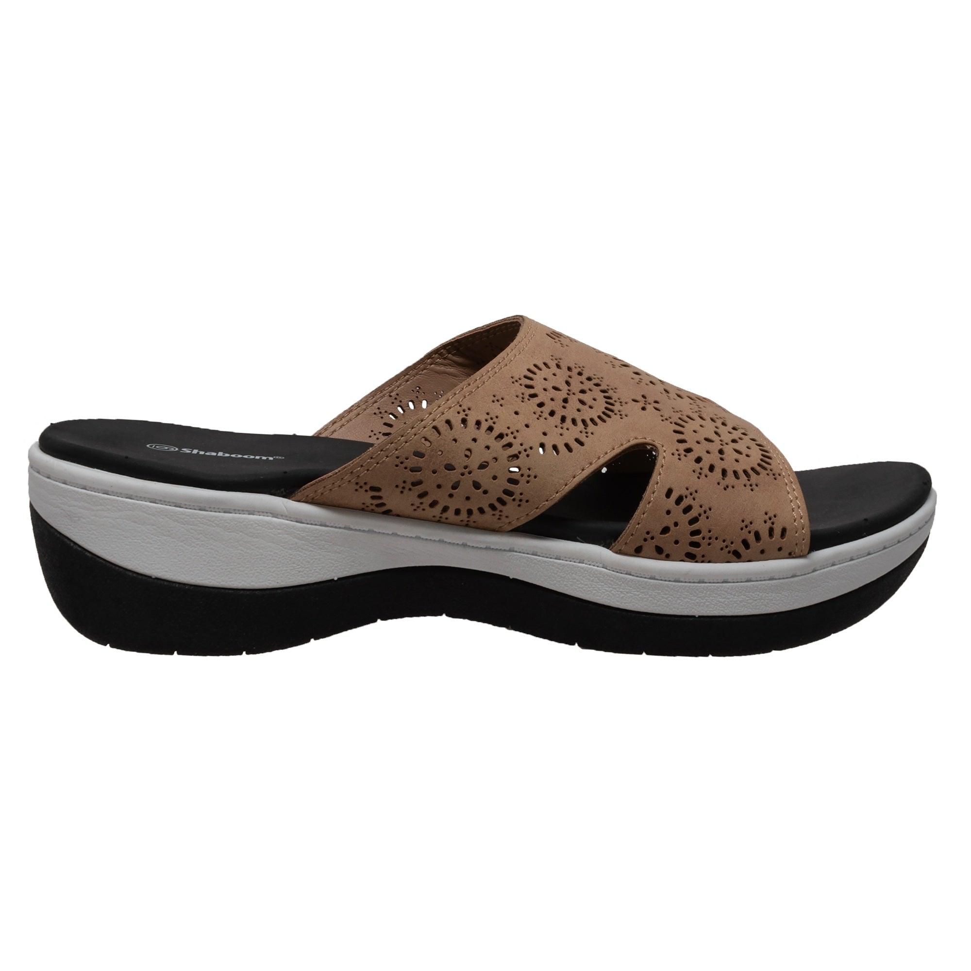 Shaboom Women's Comfort Curved Slide Sandals Taupe - Flyclothing LLC