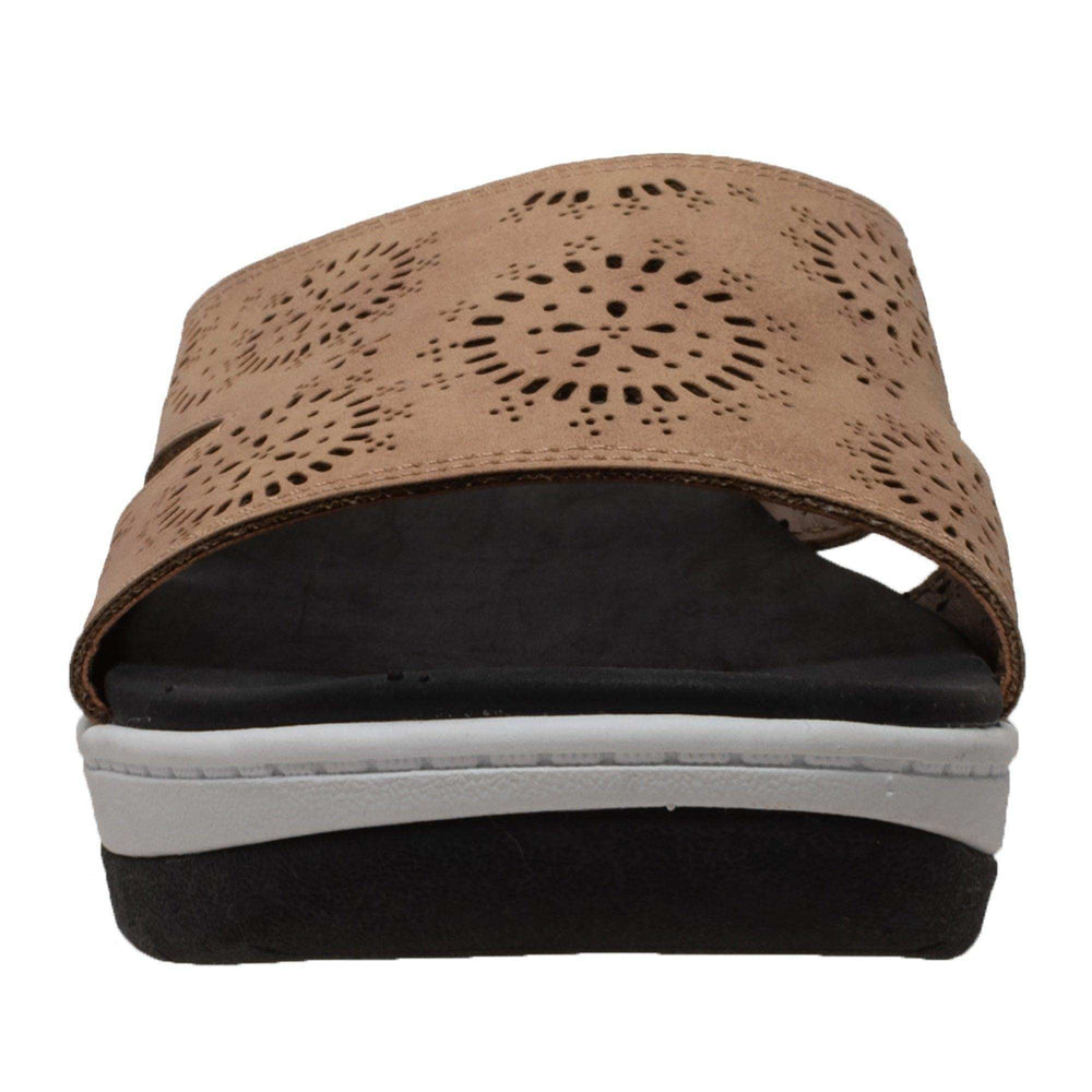 Shaboom Women's Comfort Curved Slide Sandals Taupe - Rocsoc - Flyclothing LLC