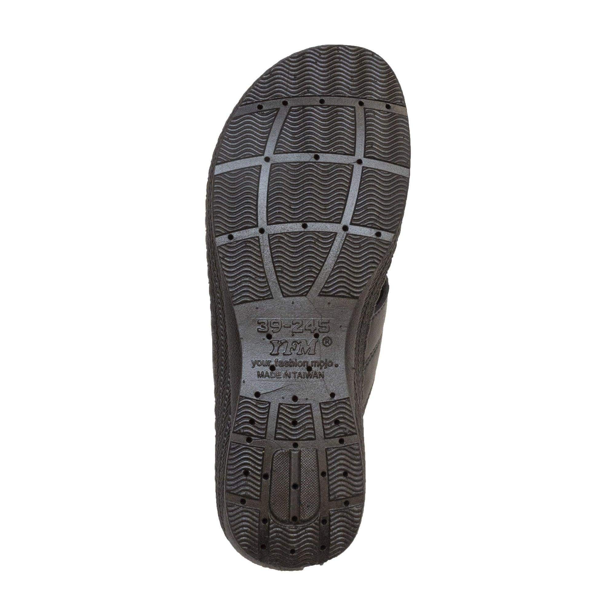 YFM Women's Low Heel Slip On Sandal Black - Rocsoc - Flyclothing LLC
