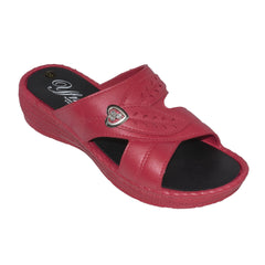 YFM Women's Low Heel Slip On Sandal Red - Flyclothing LLC