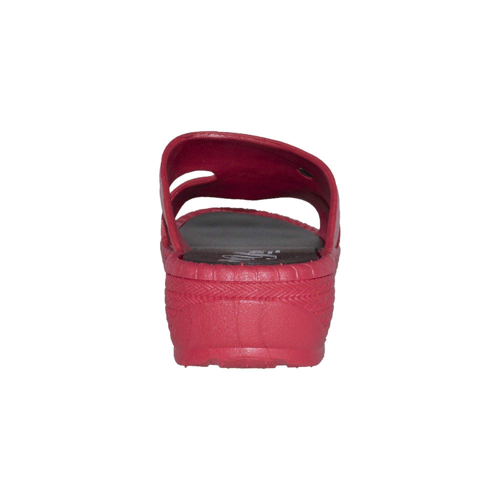 YFM Women's Low Heel Slip On Sandal Red - Rocsoc - Flyclothing LLC