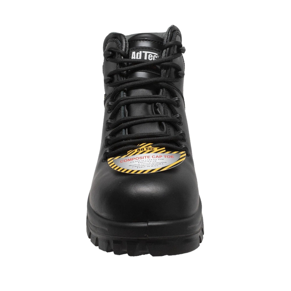 AdTec Women's 6" Waterproof Cap Toe Work Boot Black - AdTec