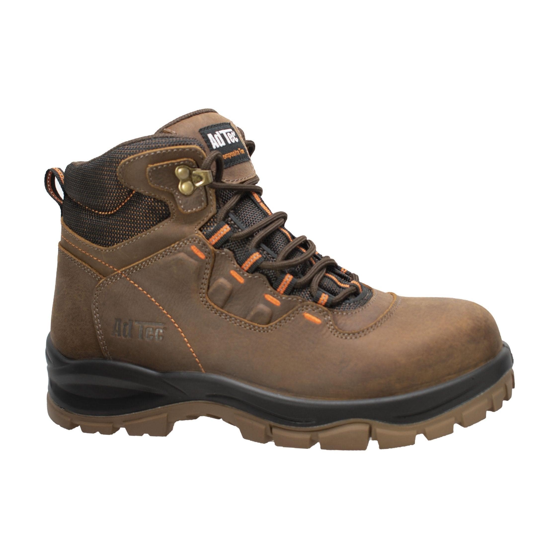 AdTec Men 6" Waterproof Composite Toe Work Hiker Brown - Flyclothing LLC