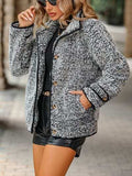 Fuzzy Pocketed Button Up Jacket - Trendsi - Flyclothing LLC