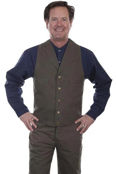 Scully KHAKI CANVAS VEST - Scully Leather