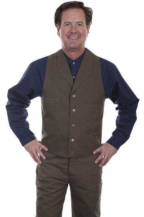 Scully KHAKI CANVAS VEST - Scully Leather - Flyclothing LLC