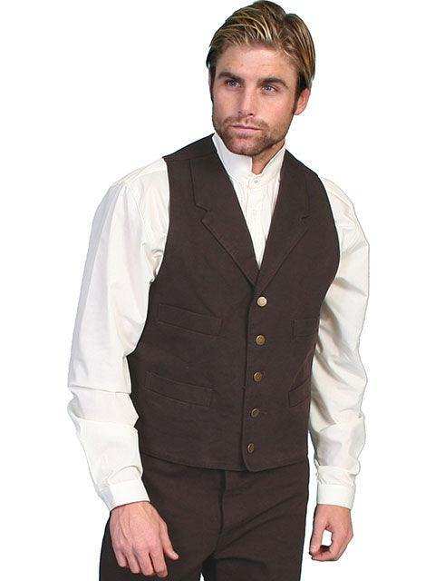 Scully WALNUT CANVAS VEST - Scully Leather - Flyclothing LLC