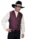 Scully BURGUNDY PAISLEY VEST - Scully Leather