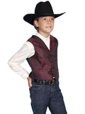 Scully BURGUNDY KIDS PAISLEY VEST - Scully Leather