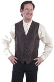 Scully BROWN NO LAPEL PAISLEY VEST - Scully Leather