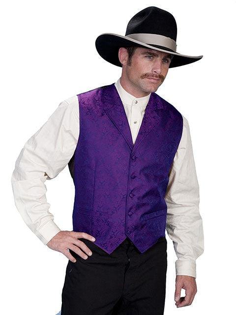 Scully PURPLE PAISLEY VEST - Scully Leather