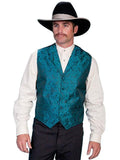 Scully TEAL PAISLEY VEST - Scully Leather