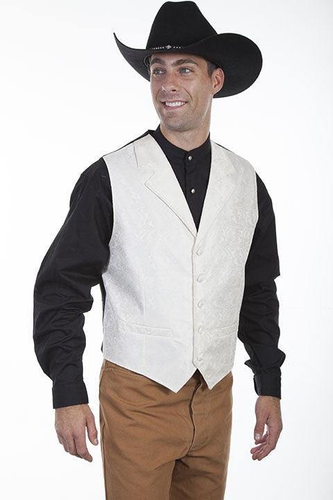 Scully CREAM PAISLEY VEST - Scully Leather