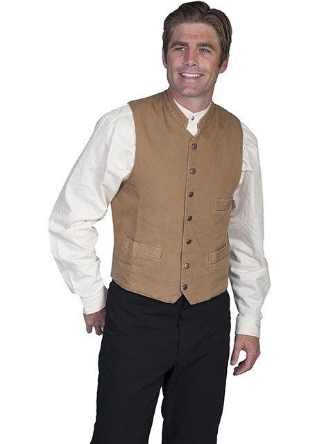 Scully BROWN STANDUP ROUND COLLAR VEST - Flyclothing LLC