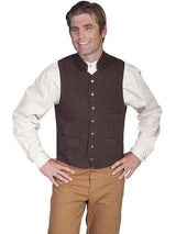Scully WALNUT STANDUP ROUND COLLAR VEST - Scully Leather - Flyclothing LLC