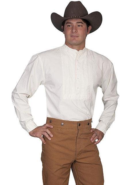 Scully IVORY PLEATED BIB SHIRT - Scully Leather
