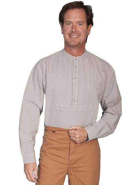 Scully LIGHT GREY PLEATED BIB SHIRT - Scully Leather - Flyclothing LLC