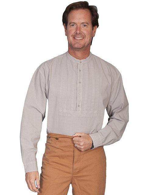 Scully LIGHT GREY PLEATED BIB SHIRT - Scully Leather - Flyclothing LLC