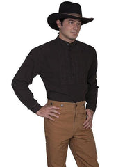 Scully BROWN PLEATED BIB SHIRT - Scully Leather