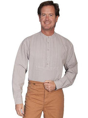 Scully LIGHT GREY PLEATED BIB SHIRT - Scully Leather