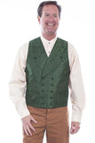 Scully EMERALD DOUBLE BREASTED WIDE LAPEL VEST - Scully Leather