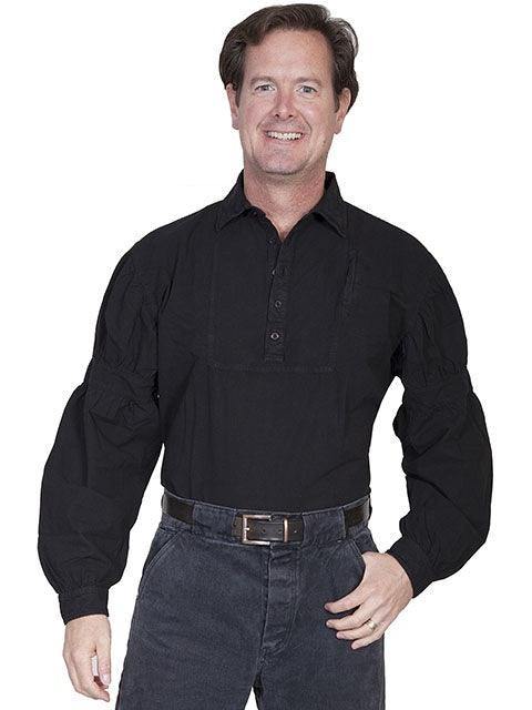 Scully BLACK SIDE POCKET COTTON SHIRT - Flyclothing LLC