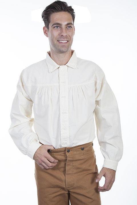 Scully IVORY TWO BUTTON PLACKET SHIRT - Scully Leather