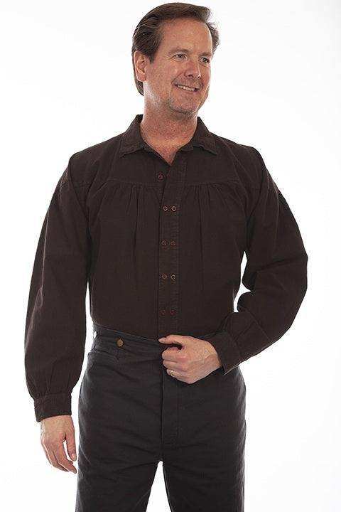 Scully CHOCOLATE TWO BUTTON PLACKET SHIRT - Scully Leather - Flyclothing LLC