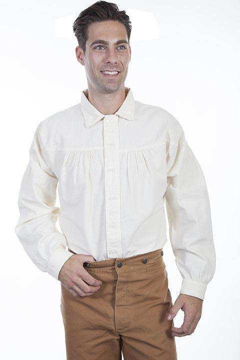 Scully IVORY TWO BUTTON PLACKET SHIRT - Scully Leather - Flyclothing LLC