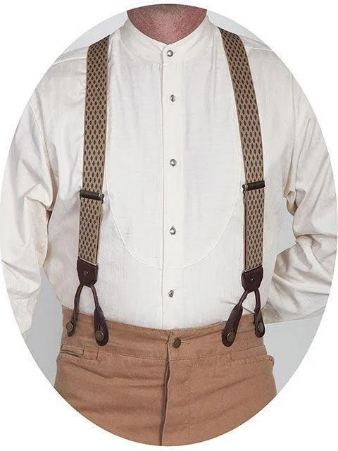 Scully BEIGE ELASTIC "DIAMOND" SUSPENDER - Scully Leather