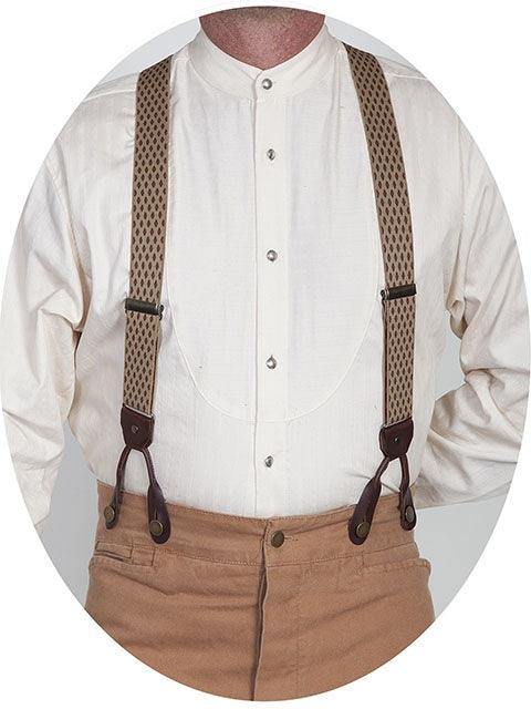 Scully BEIGE ELASTIC "DIAMOND" SUSPENDER - Scully Leather