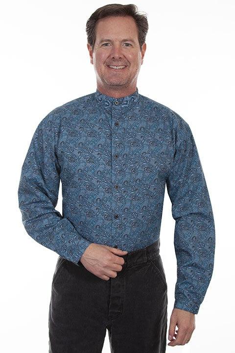 Scully TEAL LARGE PAISLEY BUTTON FRONT BAND COLL - Flyclothing LLC
