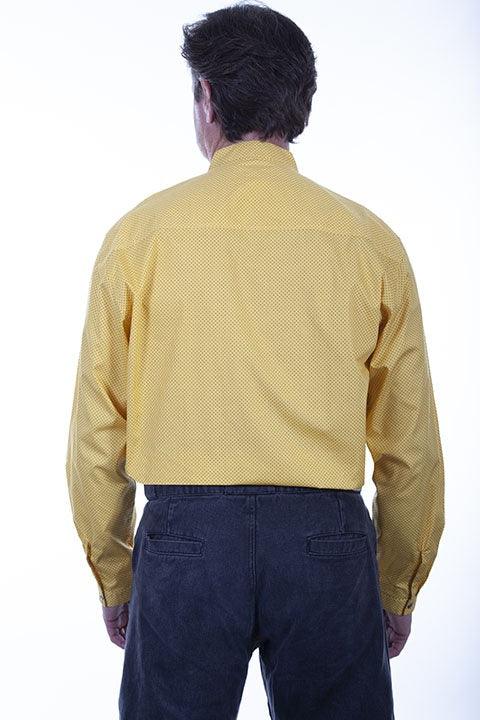 Scully YELLOW BUTTON FRONT BAND COLLAR SHIRT - Flyclothing LLC