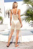 Fringe Openwork Spaghetti Strap Cover Up - Trendsi - Flyclothing LLC