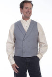 Scully GREY MINI HERRINGBONE DOUBLE BREASTED VEST - Scully Leather