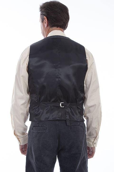 Scully CHARCOAL PLAID POINT BOTTOM VEST - Scully Leather