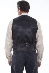 Scully CHARCOAL PLAID POINT BOTTOM VEST - Scully Leather