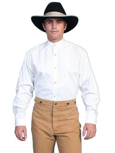 Scully WHITE DIAMOND DOBBY BUTTON UP SHIRT - Scully Leather