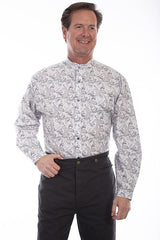 Scully WHITE PRINTED BUTTON FRONT SHIRT - Flyclothing LLC