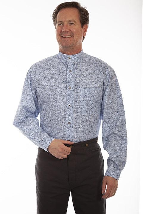 Scully BLUE PAISLEY PRINT BUTTON FRONT SHIRT - Flyclothing LLC