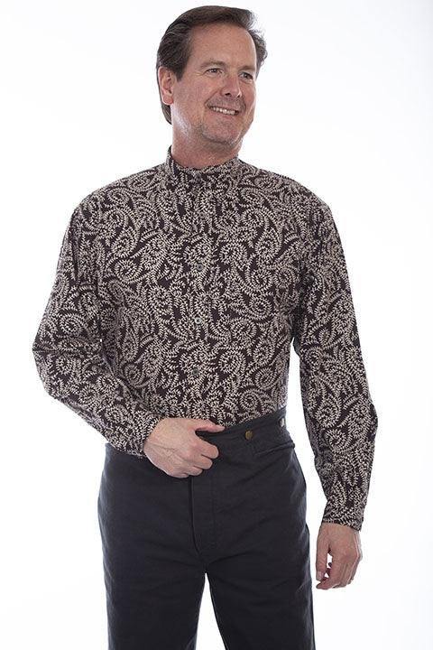 Scully BROWN PAISLEY BUTTON FRONT SHIRT - Scully Leather